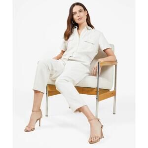Outerknown Lou Corduroy Jumpsuit Organic Cotton Women's Size XS White Utility